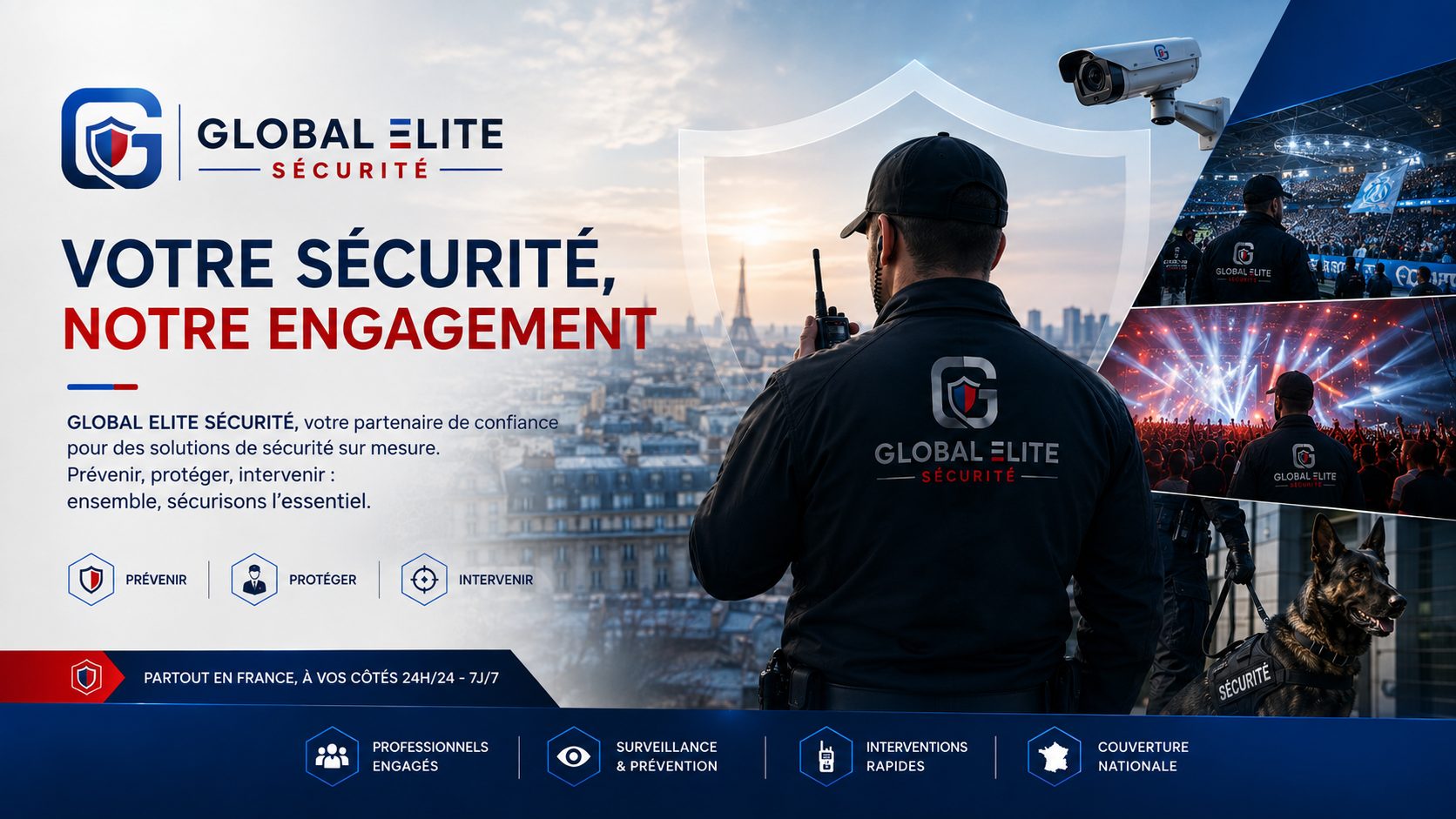 Global Élite Sécurité — Votre sécurité, notre engagement, partout en France 24h/24 et 7j/7