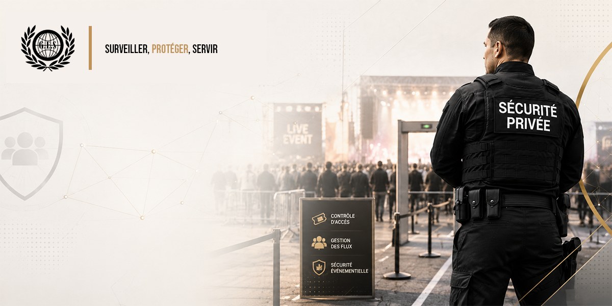 Agent Global Élite Sécurité en sécurité événementielle — surveiller, protéger, servir